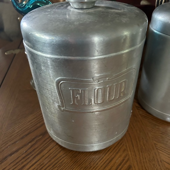 Vintage Aluminum FLOUR and SUGAR Canisters - Picture 2 of 8